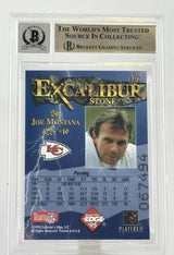 1995 Collector's Edge Excalibur #107 Joe Montana Auto KC Chiefs BAS Autograph 10