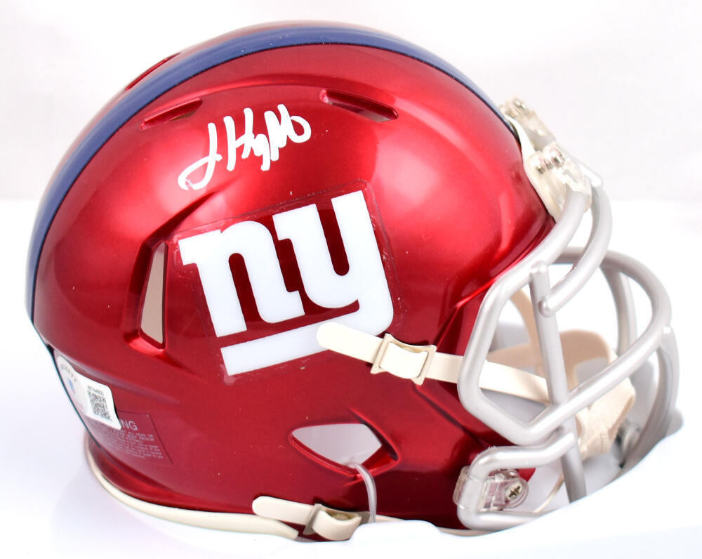 Jalin Hyatt Autographed New York Giants Flash Speed Mini Helmet - Beckett W Holo