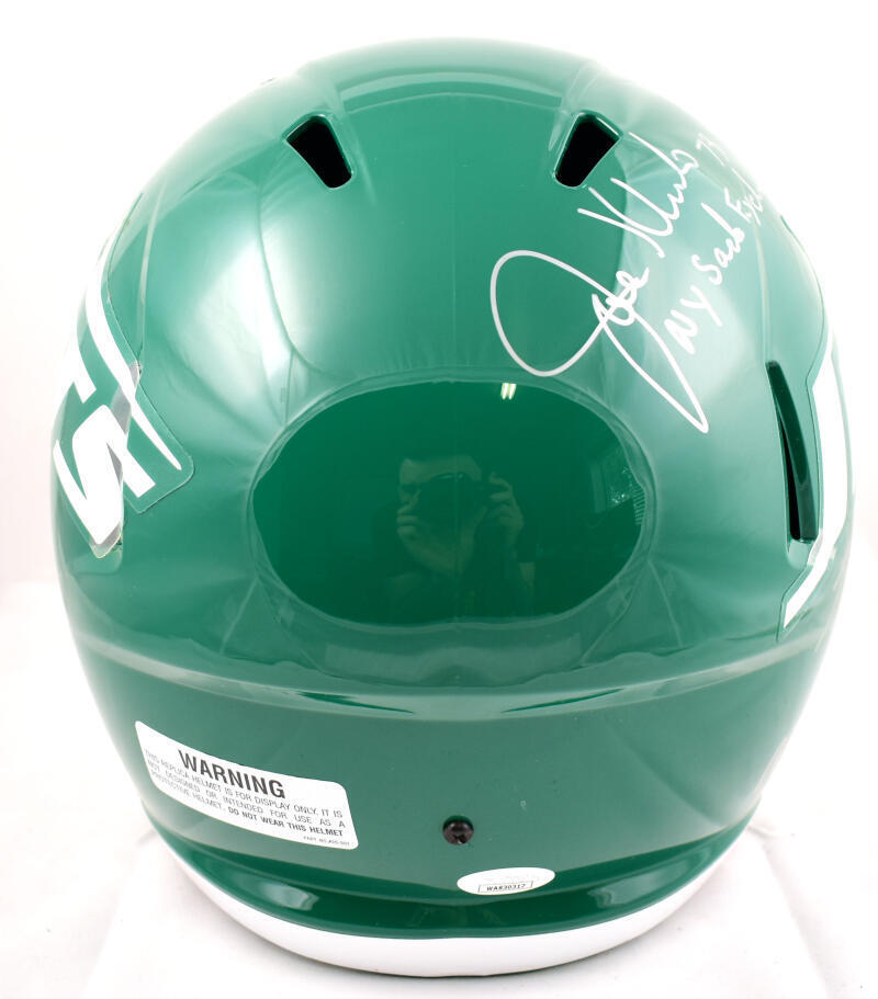 Sack Exchange Autographed New York Jets F/S 78-89 Speed Helmet - JSA W *Silver