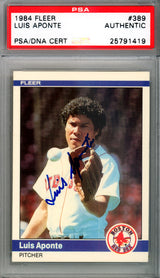 Luis Aponte Autographed 1984 Fleer Card #389 Boston Red Sox PSA/DNA #25791419