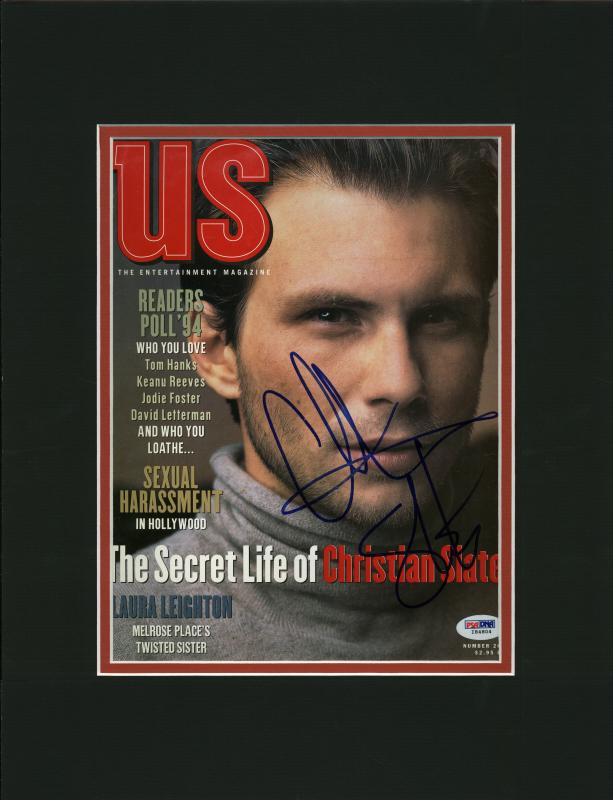 Christian Slater Authentic Signed & Matted Us Magazine Cover PSA/DNA #I84804