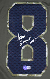 Steve Largent Seahawks Signed Salute To Service Limited Player Jersey- Beckett W