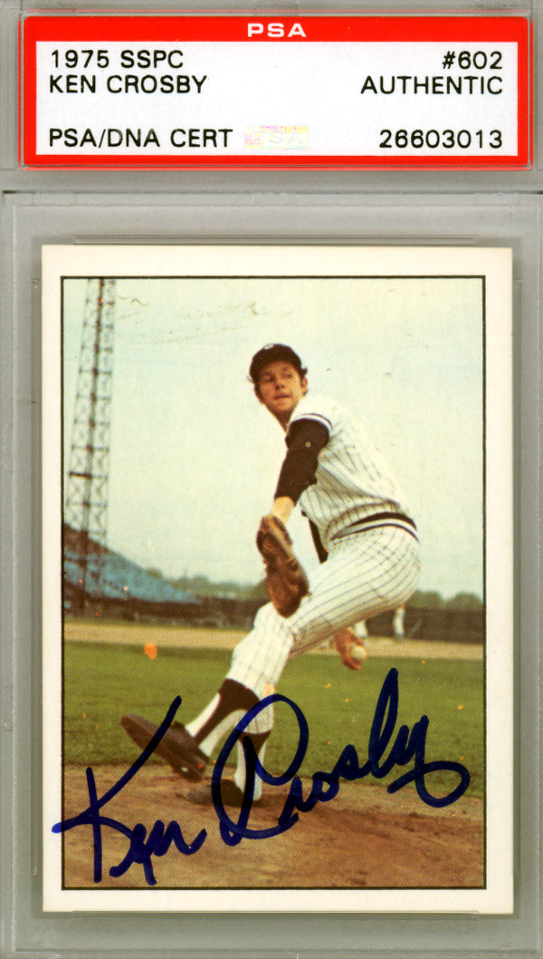 Ken Crosby Autographed 1975 SSPC Card #602 Chicago Cubs PSA/DNA #26603013