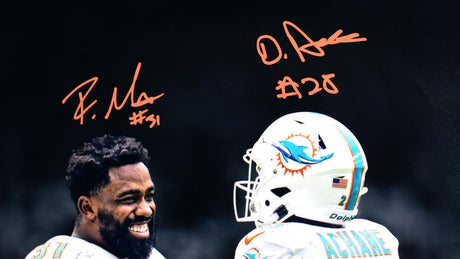 Raheem Mostert De'Von Achane Signed Dolphins 16x20 Spotlight Photo - Beckett W