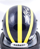 Luke Schoonmaker Autographed Michigan Wolverines Schutt Mini Helmet- Beckett W