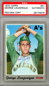 George Lauzerique Autographed 1970 Topps Card #41 Oakland A's PSA/DNA #26774676