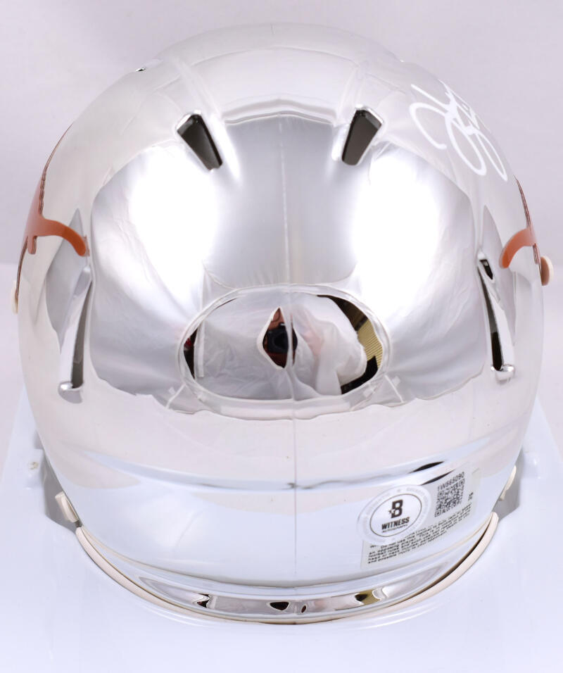 Jordan Shipley Signed Texas Longhorns Chrome Speed Mini Helmet-Beckett W Holo