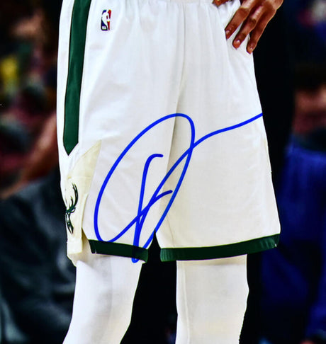 Giannis Antetokounmpo Damian Lillard Signed Bucks 16x20 Photo-Beckett W Holo