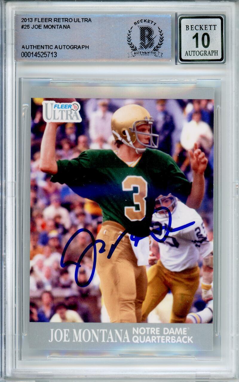 2013 Fleer Retro Ultra #25 Joe Montana San Francisco 49ers BAS Autograph 10