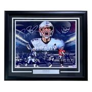 Tom Brady Signed Framed 16x20 Patriots Buccaneers Collage Photo Fanatics - Sports Integrity