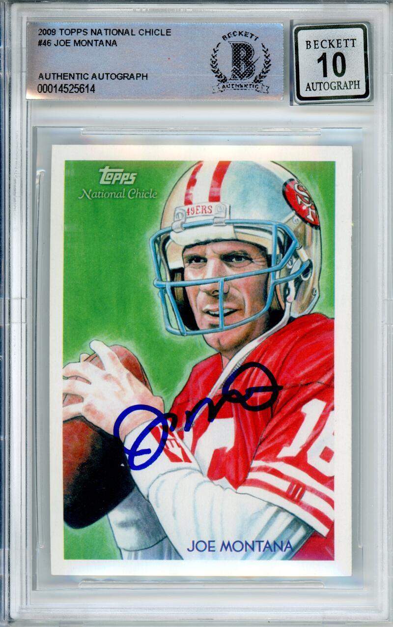 2009 Topps National Chicle #46 Joe Montana Auto San Francisco 49ers BAS Auto