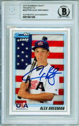 2010 Bowman Draft Prospects #BDPP95 Alex Bregman RC Astros BAS Autograph 10