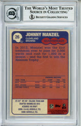 2014 Topps Chrome 1985 #26 Johnny Manziel RC Cleveland Browns BAS Autograph 10