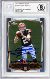 2014 Topps Chrome #169A Johnny Manziel RC Cleveland Browns BAS Autograph 10