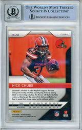 2018 Panini Prizm Green #213 Nick Chubb RC Cleveland Browns BAS Autograph 10