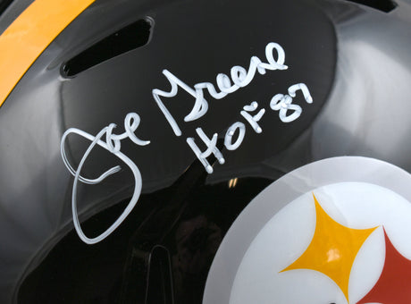 Joe Greene Autographed Steelers F/S 63-76 Speed Helmet w/HOF-Beckett W Hologram