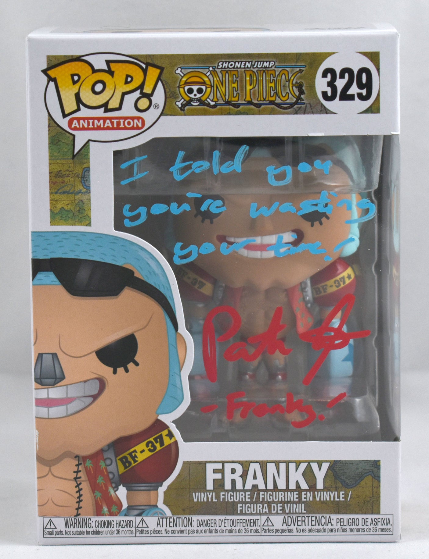 Patrick Seitz Autographed Funko POP One Piece Franky w /Inscription #329- JSA #2