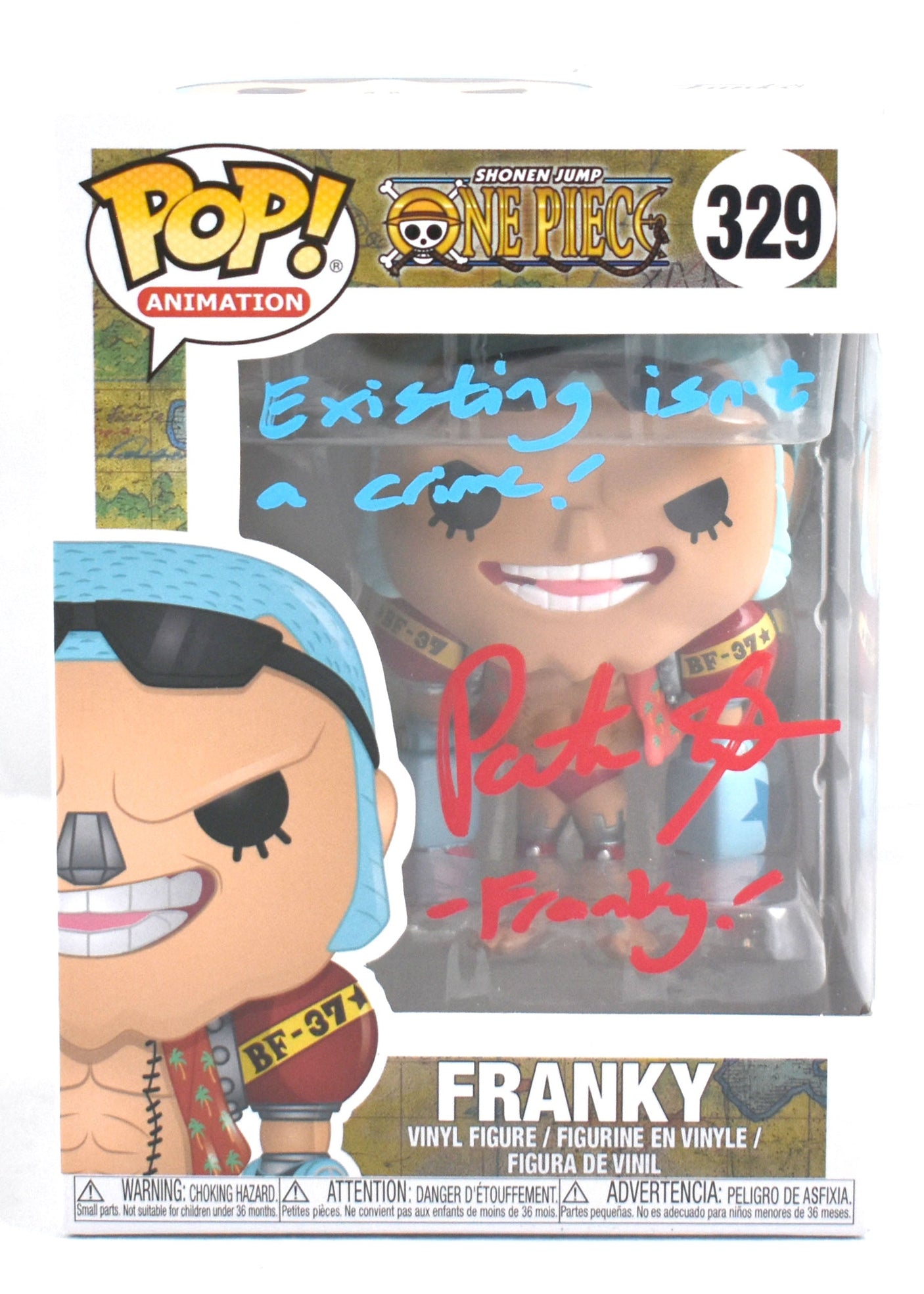 Patrick Seitz Autographed Funko POP One Piece Franky w /Inscription #329- JSA #6