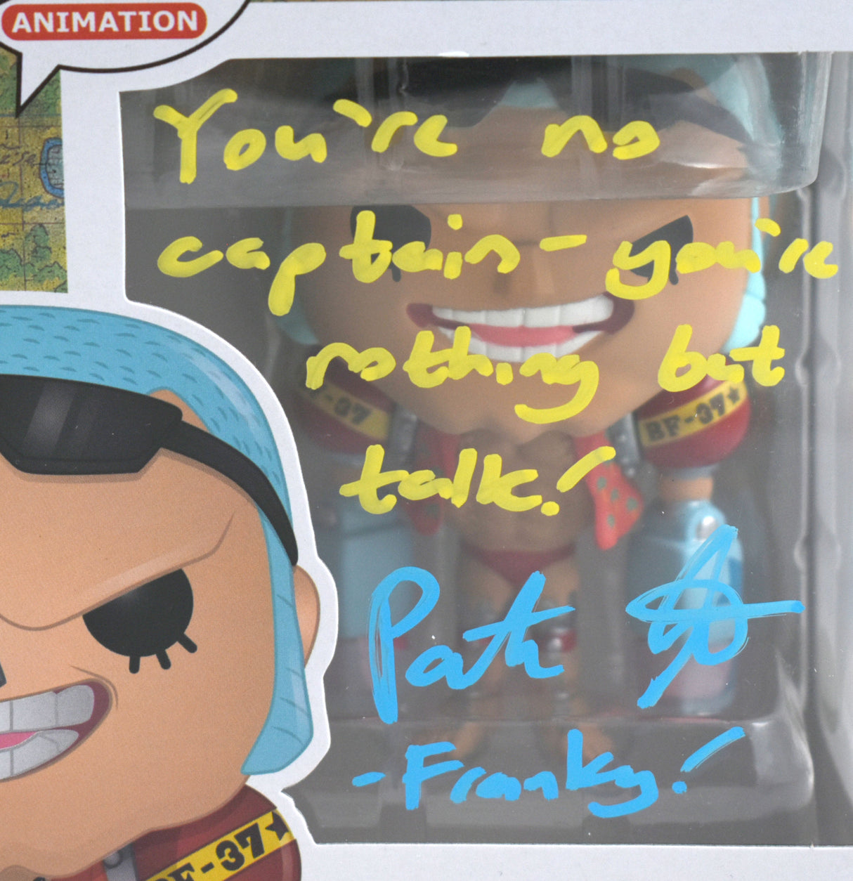 Patrick Seitz Signed Funko POP One Piece Franky w /Inscription #329- JSA #12