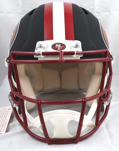 Joe Montana Autographed 49ers F/S Flat Black Speed Authentic Helmet- Fanatics