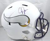 Justin Jefferson Signed Vikings F/S Flat White Speed Helmet - Beckett W Hologram