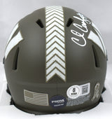 Chris Cooley Signed Commanders Salute to Service Mini Helmet-Beckett W Hologram