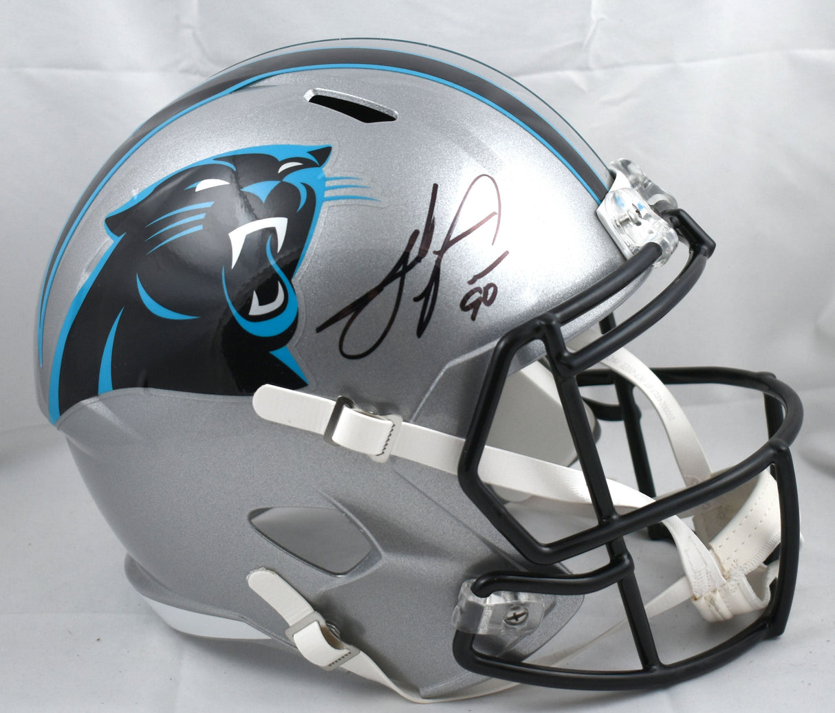 Julius Peppers Autographed Carolina Panthers F/S Speed Helmet - Beckett W Holo