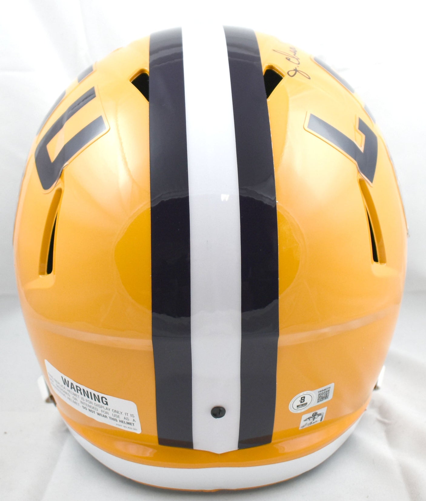 Ja'Marr Chase Autographed LSU Tigers F/S Speed Helmet- Beckett W Hologram *Black