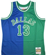 Steve Nash Signed Mavericks Mitchell & Ness Blue/Green Jersey- Beckett W Holo