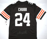 Nick Chubb Signed Cleveland Browns Brown Nike Game Jersey - Beckett W Hologram