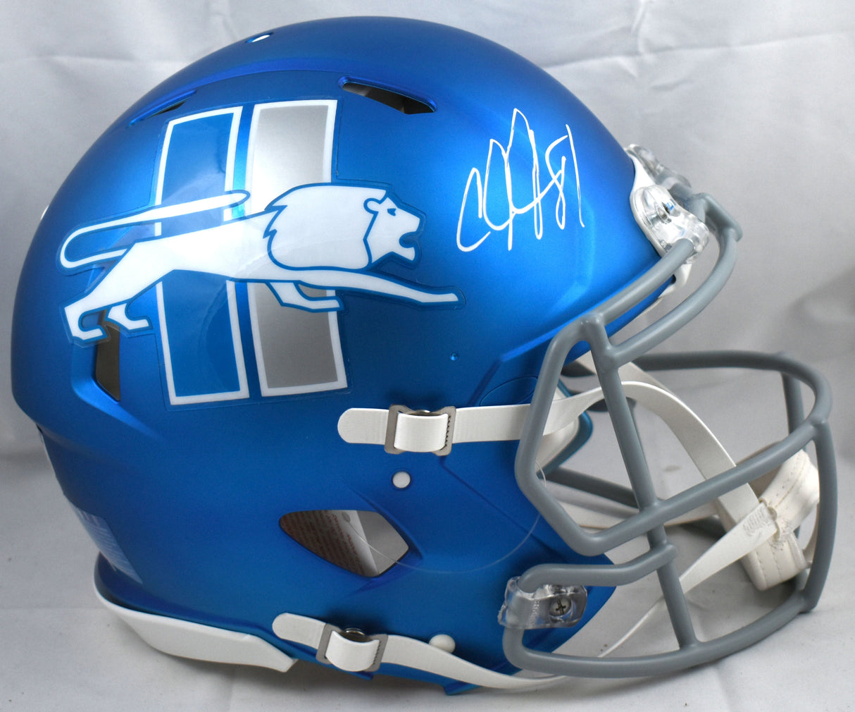 Calvin Johnson Signed Lions F/S ALT 24 Speed Authentic Helmet- Beckett W Holo