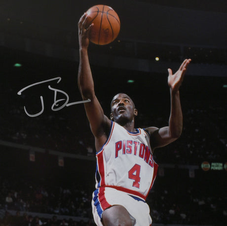 Joe Dumars Signed Detroit Pistons 16x20 Lay Up Photo - Beckett W Hologram *Silver