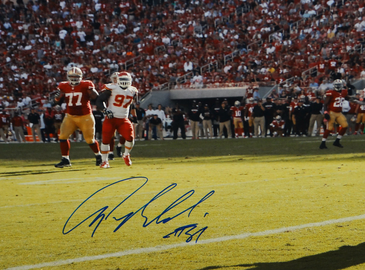 Anquan Boldin Autographed San Francisco 49ers 16x20 Leaping Catch Photo- JSA W Auth