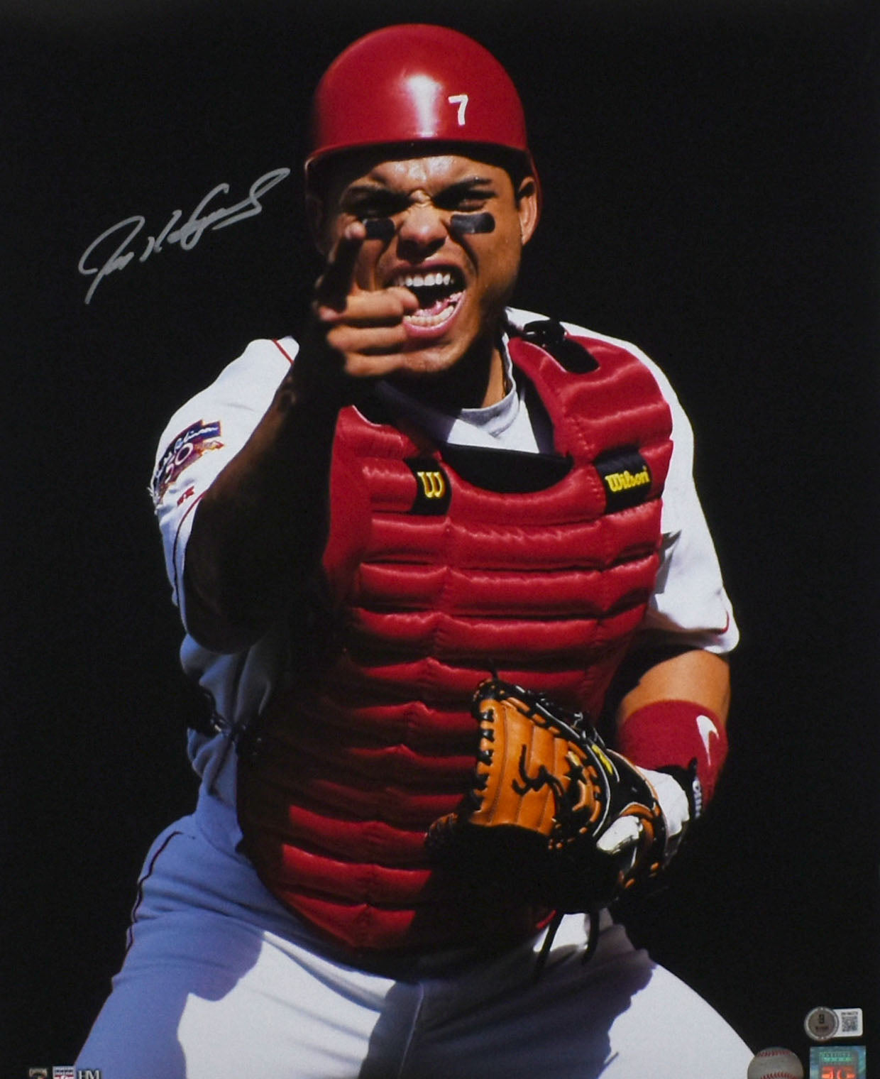 Ivan Rodriguez Autographed Texas Rangers 16x20 Spotlight Photo - Beckett W Holo