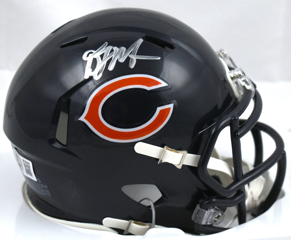 DJ Moore Signed Chicago Bears Speed Mini Helmet - Beckett W Hologram *Silver