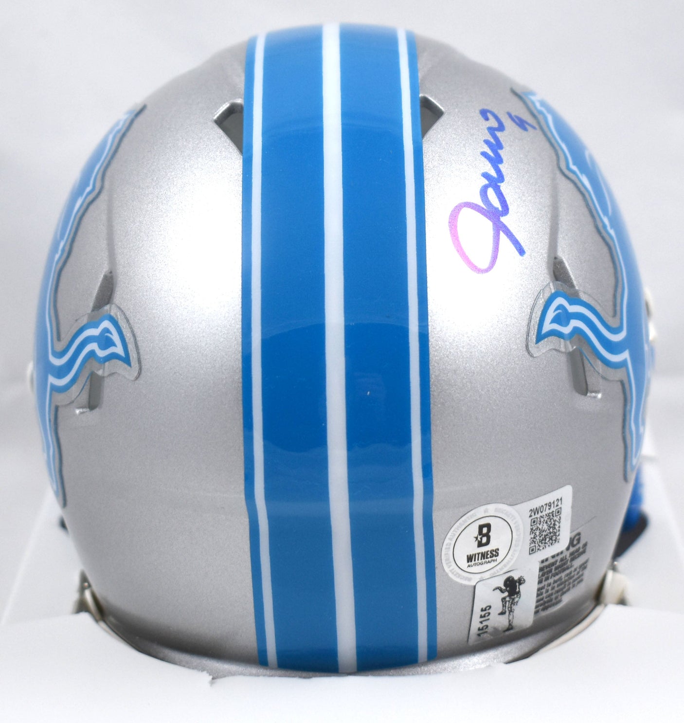 Jameson Williams Detroit Lions 2024 Speed Mini Helmet - Beckett W Hologram *Blue