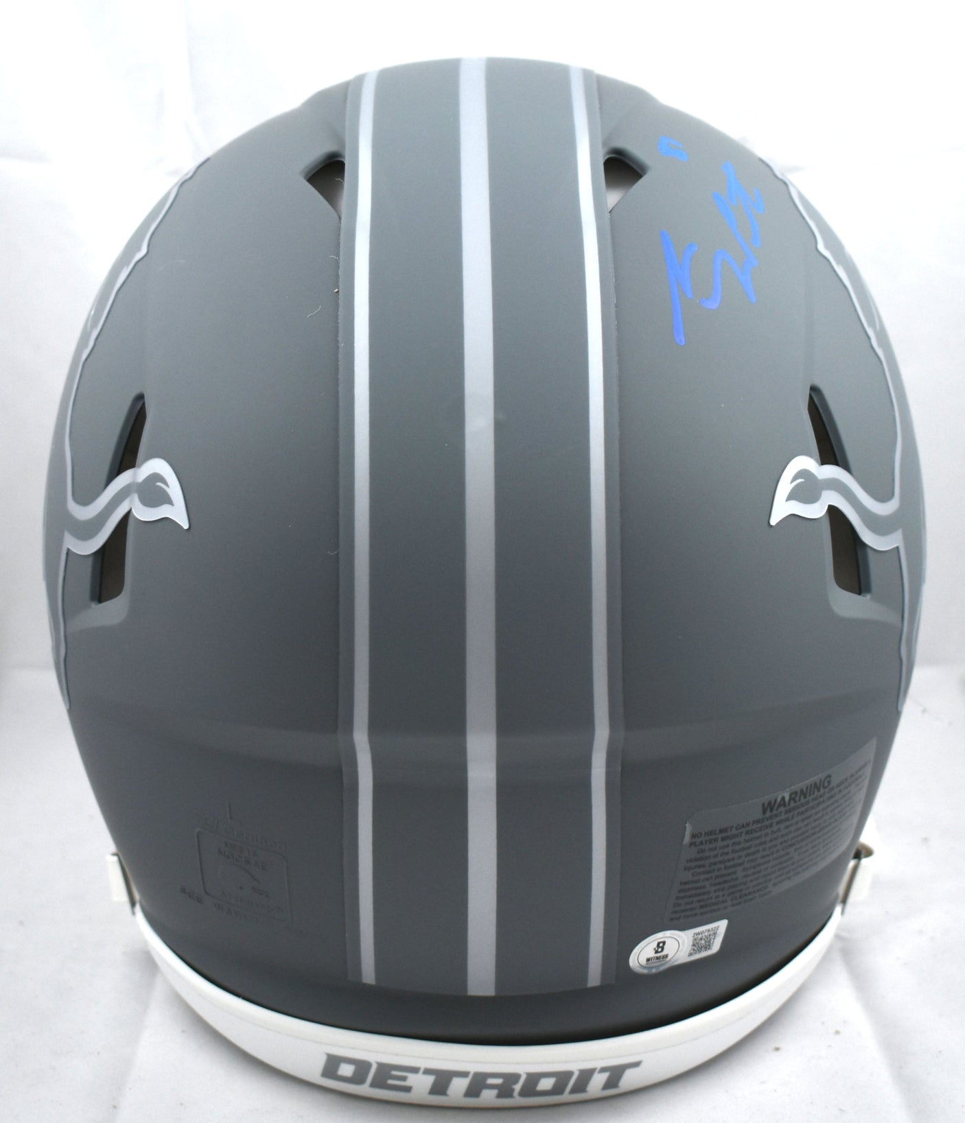 Sam LaPorta Autographed Lions F/S Slate Speed Authentic Helmet - Beckett W Holo