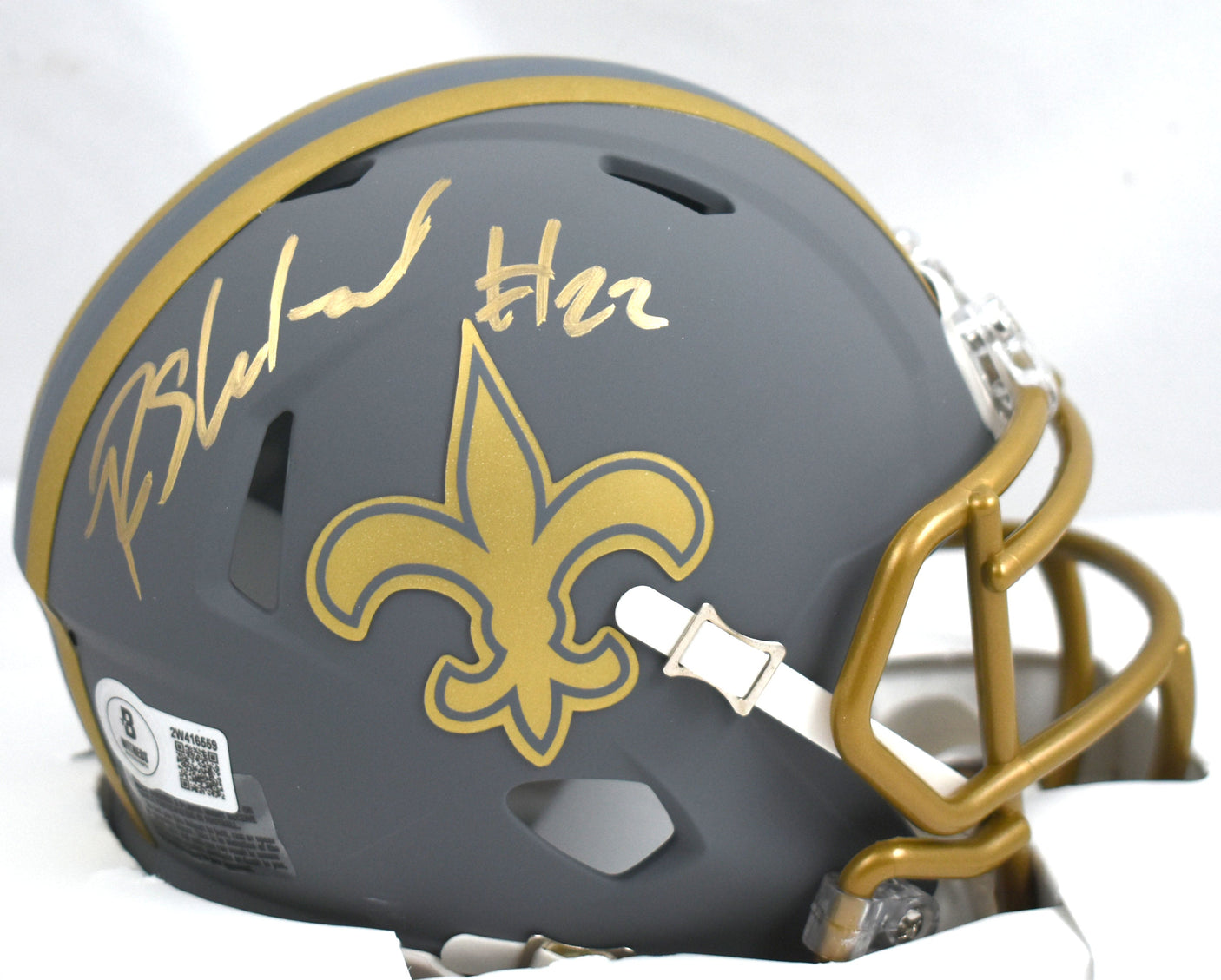 Rashid Shaheed Signed New Orleans Saints Slate Speed Mini Helmet- Beckett W Holo