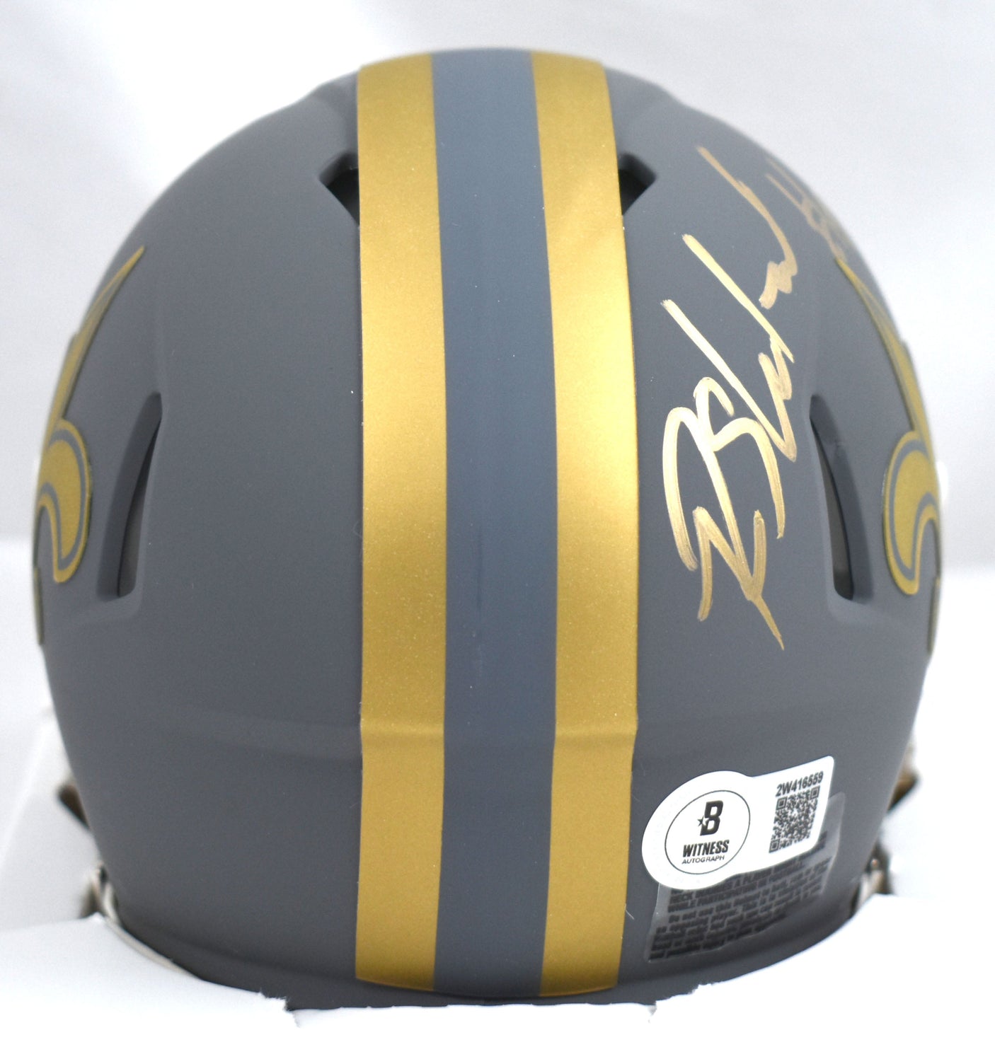 Rashid Shaheed Signed New Orleans Saints Slate Speed Mini Helmet- Beckett W Holo