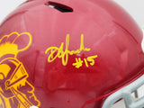 Drake London Autographed USC Trojans Maroon Full Size Authentic Speed Helmet Beckett BAS QR Stock #202054