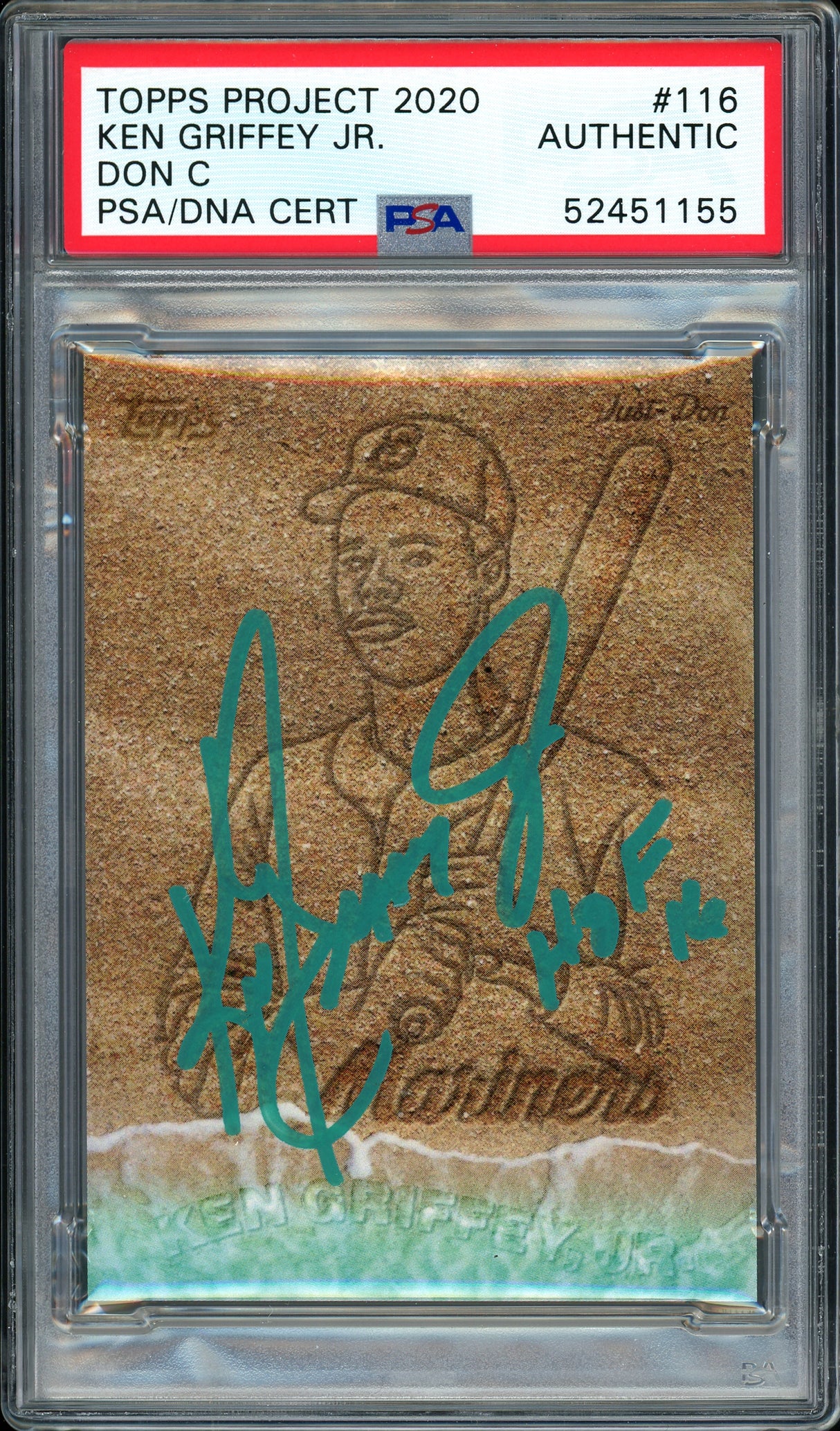 Ken Griffey Jr. Autographed Topps Project 2020 Don C Card #116 Seattle Mariners "HOF 16" #1/1 PSA/DNA #52451155