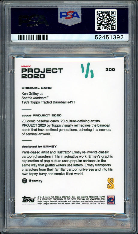 Ken Griffey Jr. Autographed Topps Project 2020 Ermsy Card #300 Seattle Mariners "13x AS" #1/1 PSA/DNA #52451392