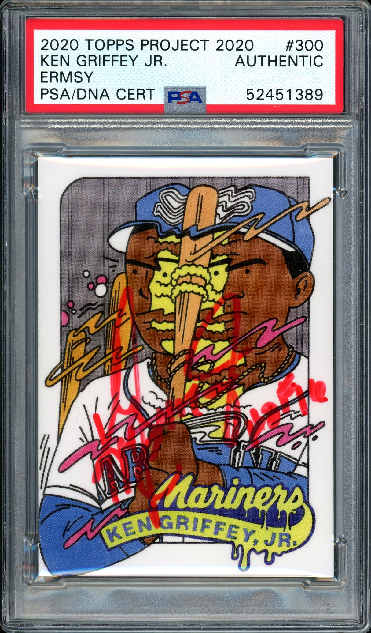 Ken Griffey Jr. Autographed Topps Project 2020 Ermsy Card #300 Seattle Mariners "HOF 16" #1/1 PSA/DNA #52451389