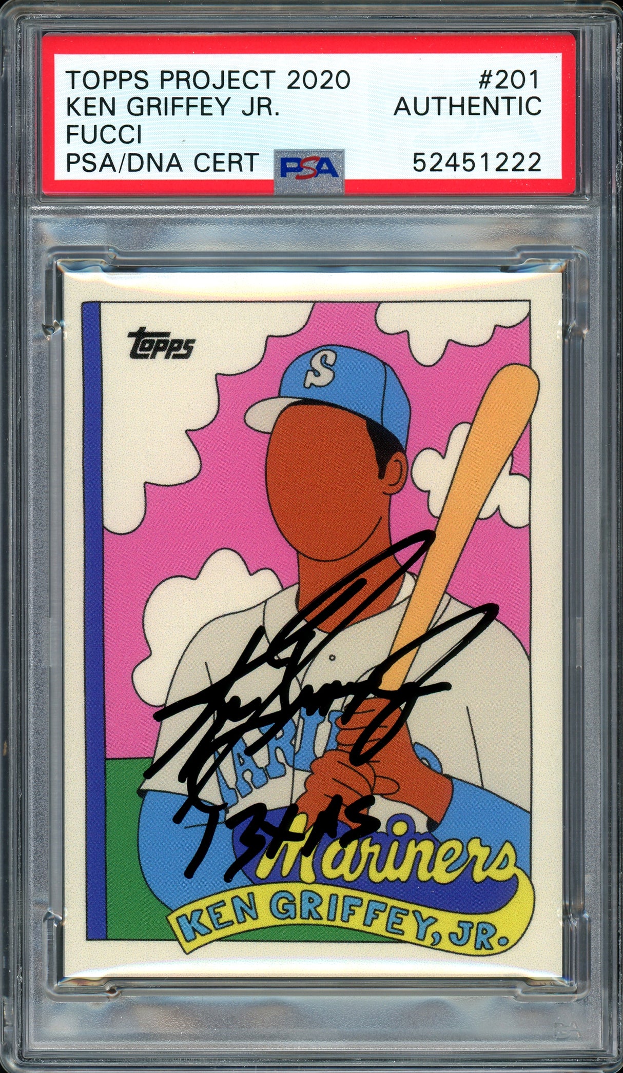 Ken Griffey Jr. Autographed Topps Project 2020 Fucci Card #201 Seattle Mariners "13x AS" #1/1 PSA/DNA #52451222