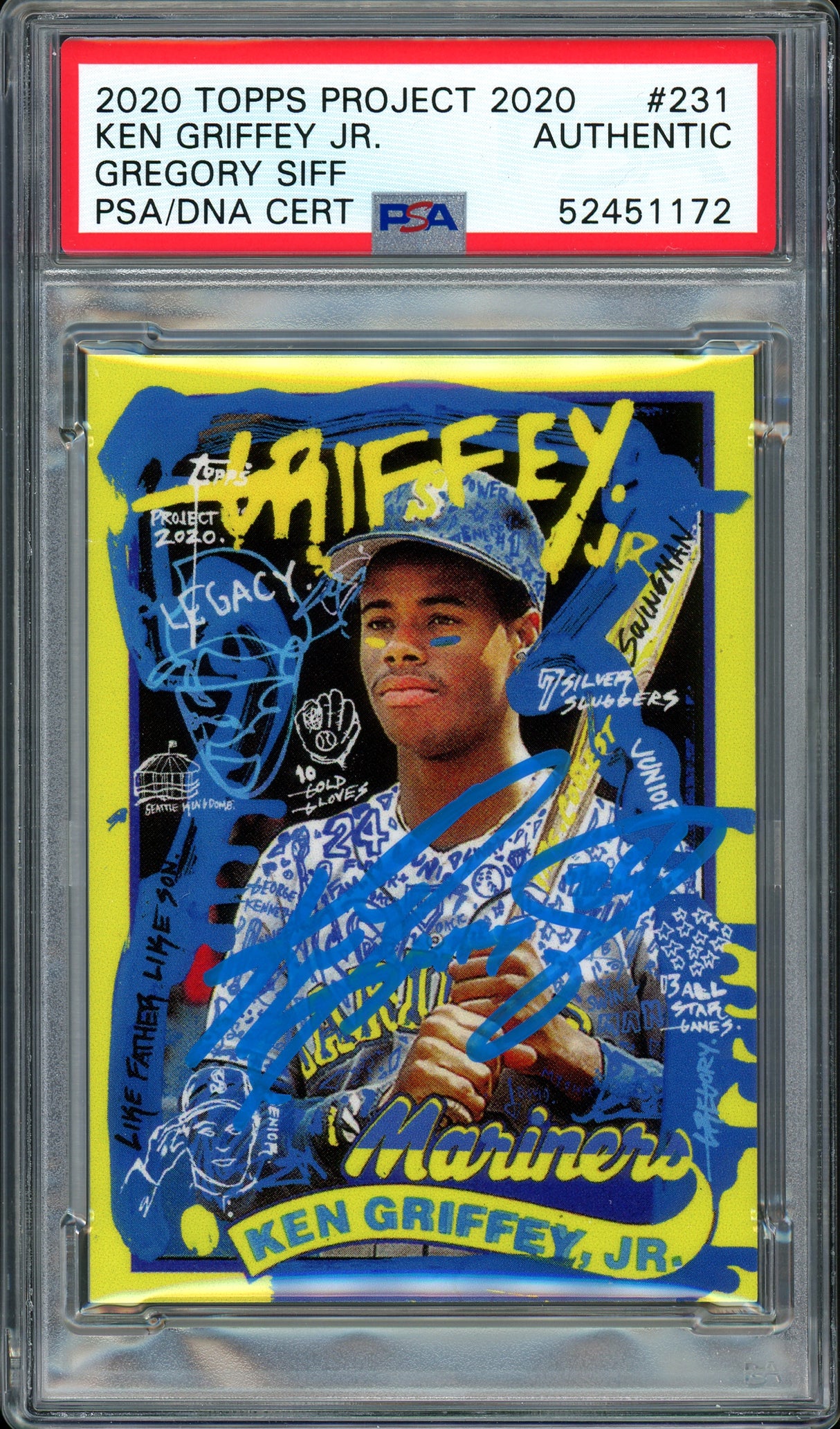 Ken Griffey Jr. Autographed Topps Project 2020 Gregory Siff Card #231 Seattle Mariners "24" #1/1 PSA/DNA #52451172