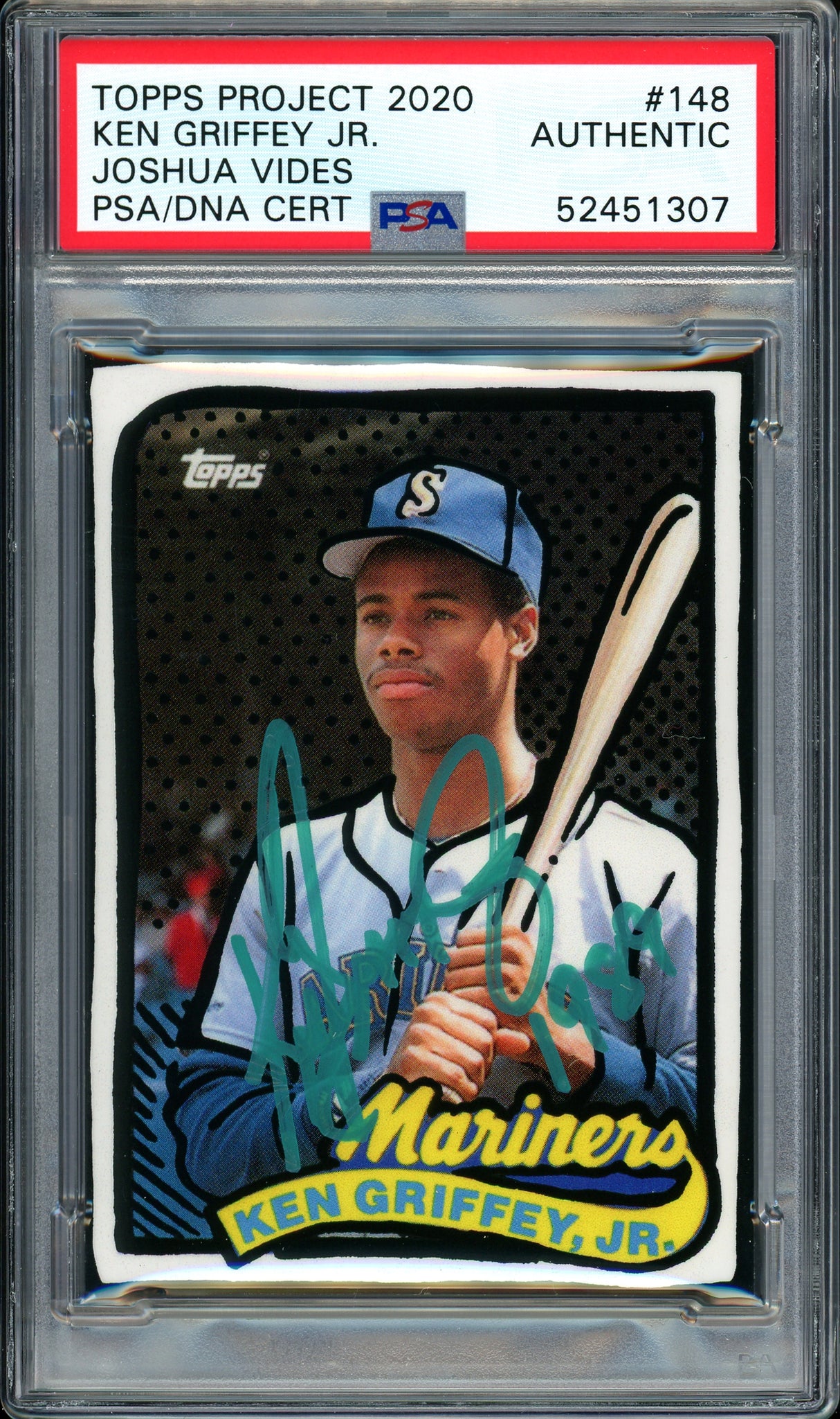Ken Griffey Jr. Autographed Topps Project 2020 Joshua Vides Card #148 Seattle Mariners "1989" #1/1 PSA/DNA #52451307