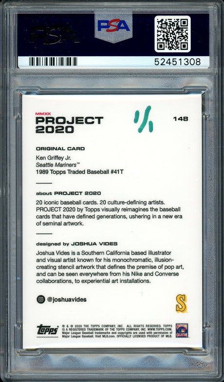 Ken Griffey Jr. Autographed Topps Project 2020 Joshua Vides Card #148 Seattle Mariners "13x AS" #1/1 PSA/DNA #52451308