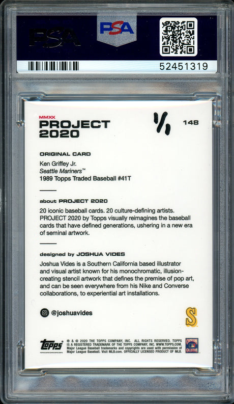 Ken Griffey Jr. Autographed Topps Project 2020 Joshua Vides Card #148 Seattle Mariners "13x AS" #1/1 PSA/DNA #52451319