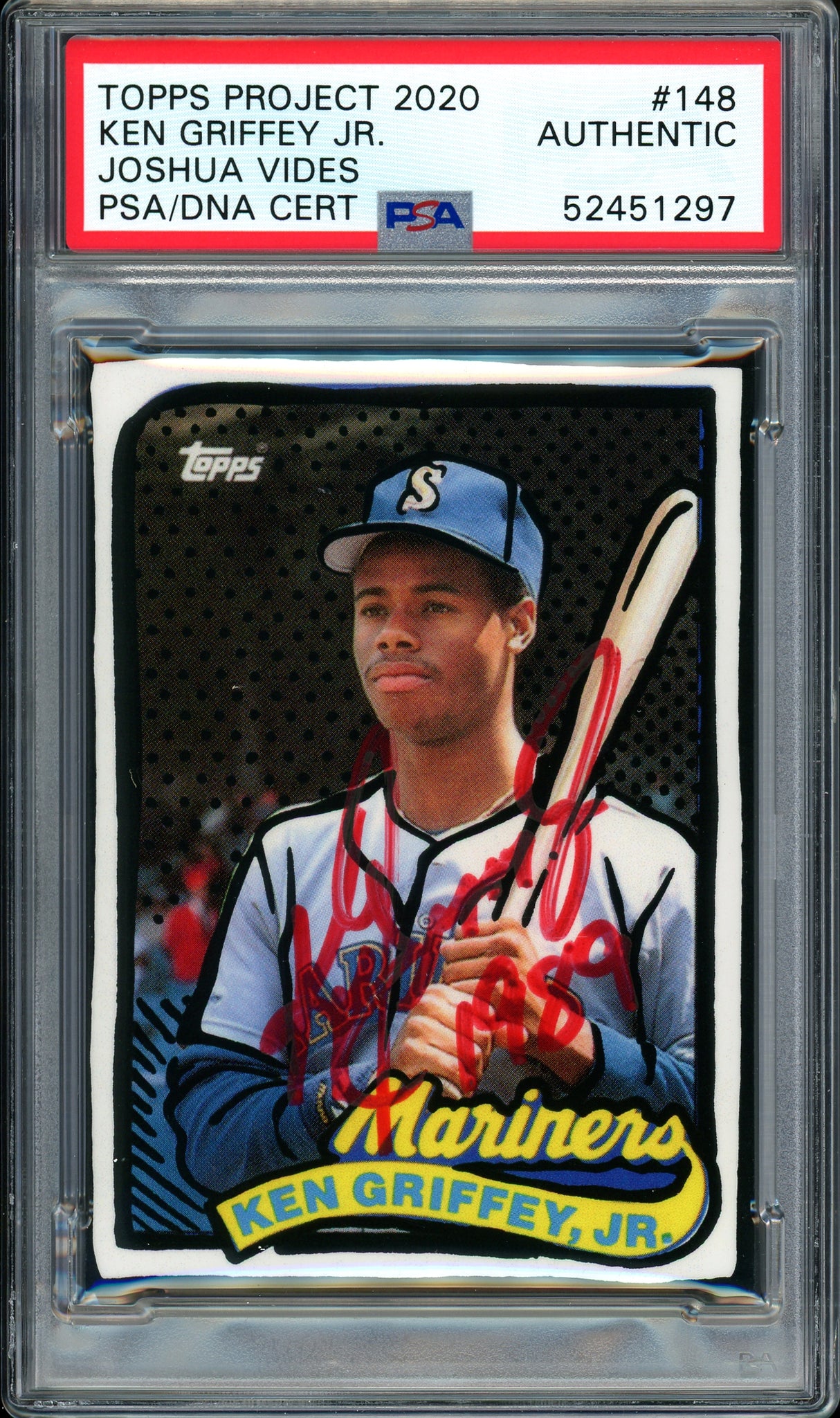 Ken Griffey Jr. Autographed Topps Project 2020 Joshua Vides Card #148 Seattle Mariners "1989" #1/1 PSA/DNA #52451297