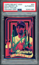 Ken Griffey Jr. Autographed Topps Project 2020 Matt Taylor Card #53 Seattle Mariners "HOF 16" #1/1 PSA/DNA #52451080